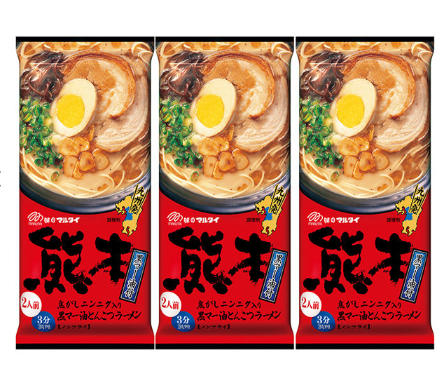 마루타이 구마모토 블랙마크 오일 뼈라면186g (2인분×3개입)