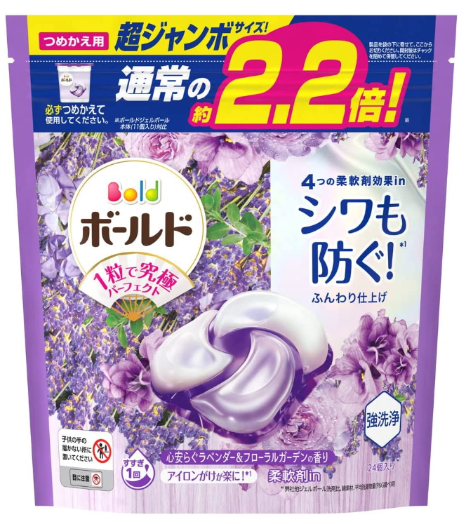 보루도 젤볼 4D 라벤더플로럴 가든향 리필 초대형 24개