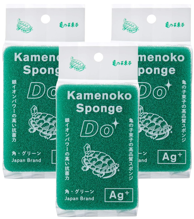 카메노코 스펀지 Do 사각 그린 3개 세트